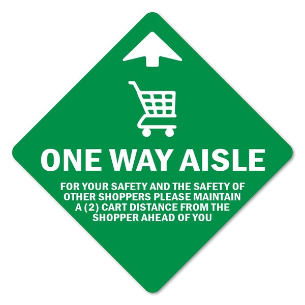 Signmission One Way Aisle For Your Saftety Non-Slip Floor Graphic, 6PK, 11 in L, 11 in H, FD-X-11-6PK-99981 FD-X-11-6PK-99981 - main
